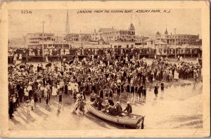 Landing From the Fishing Boat, Asbury Park NJ c1915 Vintage Postcard N78