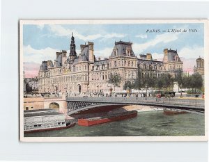 Postcard L Hôtel de Ville Paris France