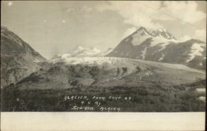 Seward AK Glacier From Camp 49 A.C. Ry c1910 Real Photo Postcard