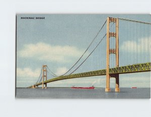 Postcard Mackinac Bridge, Michigan