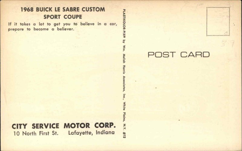 1968 Buick Le Sabre Custom Sport Coupe CLASSIC CAR AD ADVERTISING