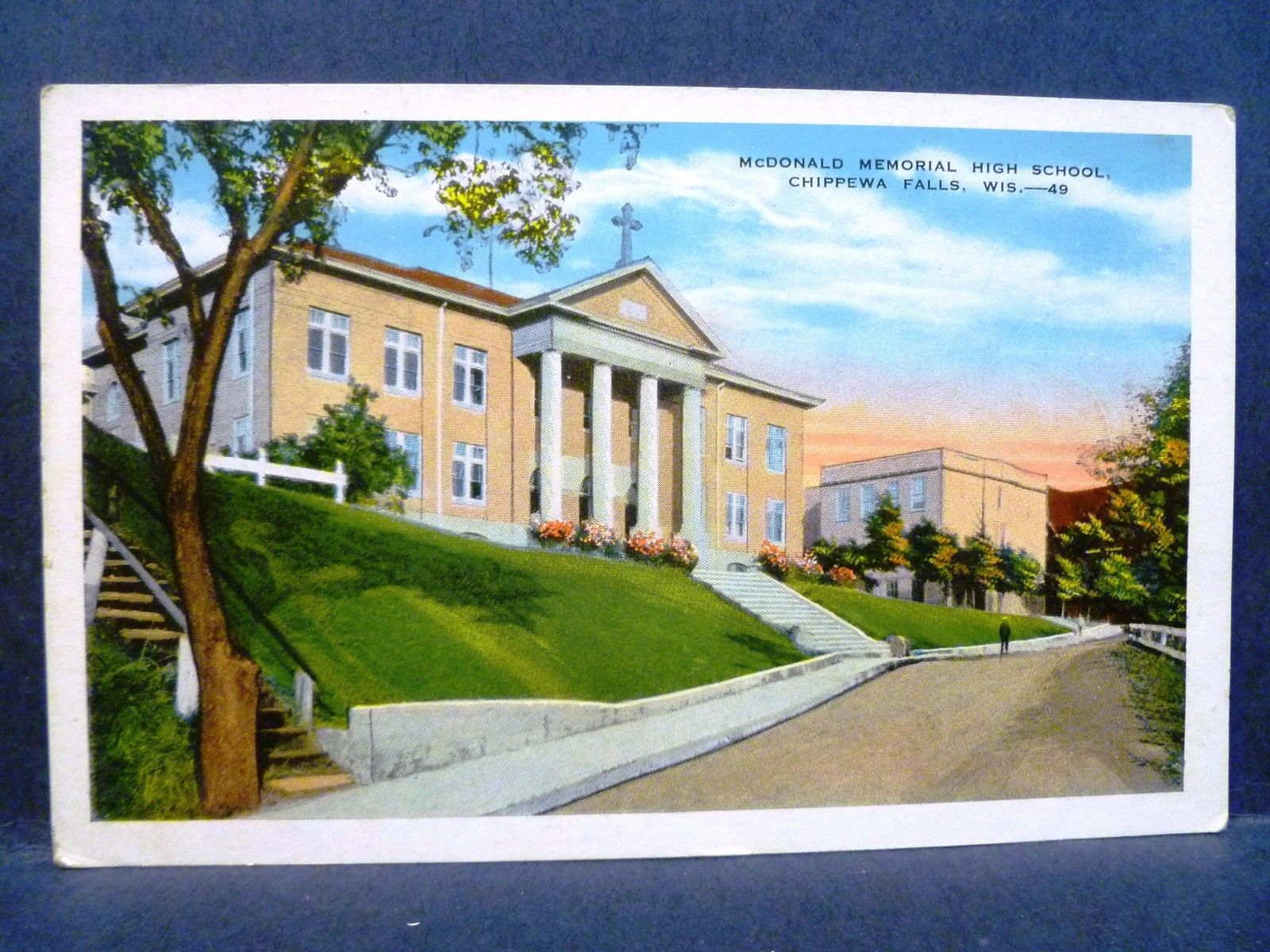 Postcard WI Chippewa Falls McDonald Memorial High School