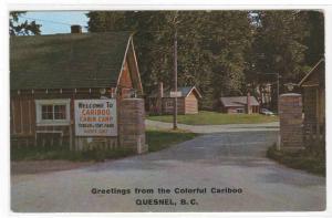 Cariboo Cabin Auto Court Quesnel British Columbia Canada postcard