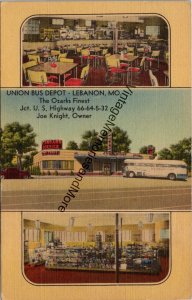 Union Bus Depot Lebanon MO The Ozarks Finest Postcard PC324