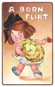 A Born Flirt Artist Drayton Embossed Postcard