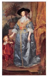 Queen Henrietta Maria with her Dwarf, Van Dyck, Samuel H Kress Collection Unu...