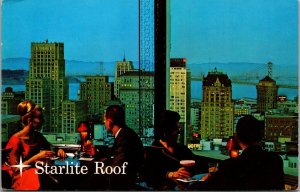 Vtg San Francisco California CA Starlite Roof Sir Francis Drake Hotel Postcard