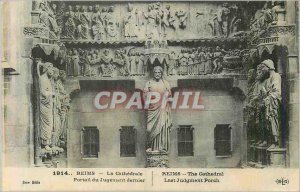 Old Postcard Reims Cathedral Portal of the Last Judgment