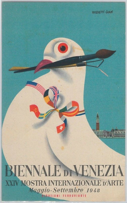 VINTAGE POSTCARD - ADVERTISING: the VENICE BIENNALE 1948 - GIAN LIPSTICKS-
