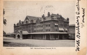 USA 1906 Concord New Hampshire NH 7405 Railroad Station Souvenir Postcard Co