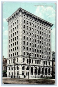 1909 Union Bank Building View Winnipeg Manitoba Canada Antique Postcard