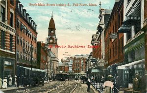 5 Postcards, Fall River, Massachusetts, Church, Boys Club, School, Street Scenes