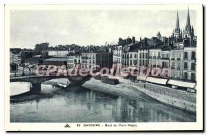 Postcard Old Quai Bayonne Bridge Majou