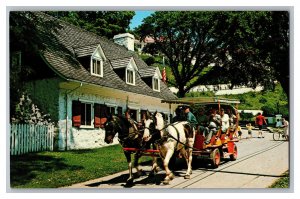 Postcard MI Mackinac Island Michigan Horse Carriage Beaumont Memorial Building