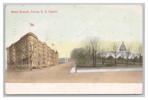 Washington D. C. Hotel Driscoll Facing U. S. Capitol Postcard c1916 Postmark