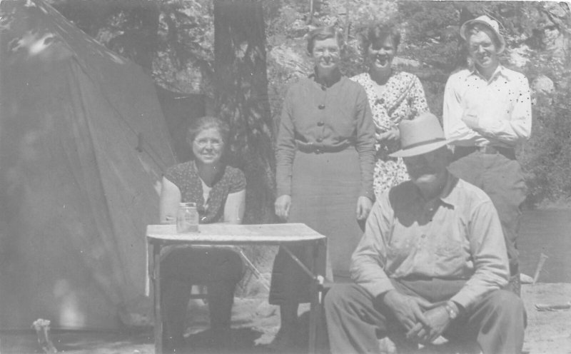 F76/ Billings Montana RPPC Postcard 1964 Tent Camping Ness Family