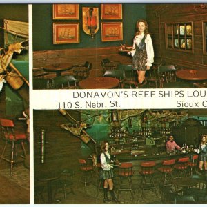 c1960s Sioux City, IA Donovan's Reef Ships Lounge Interior Chrome Photo PC A148