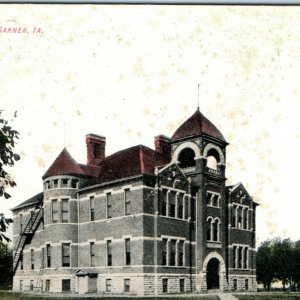 c1910s Garner, Iowa High School Postcard Building Learning Institution Kropp A40