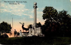 Pennsylvania Harrisburg Reservoir Park Elks Monument 1913 Curteich
