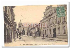 Arcis sur Aube Postcard Old City Hall and street in Paris