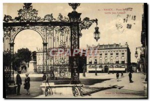 Old Postcard Nancy Place Stanislas grid Jean Lamour