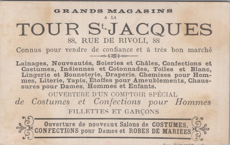 Victorian Trade Card Tour St. Jacques Boulle L1