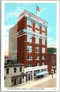 Grand Island Nebraska NE, The New Masonic Temple Building, Vintage Postcard