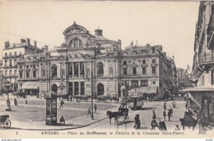 ANGERS, France,1910-1920s, Place du Ralliement, le Theatre et la Chaussee Sai...