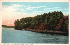 Vintage Postcard 1922 The Pines from Sewalls Bridge York ME Maine