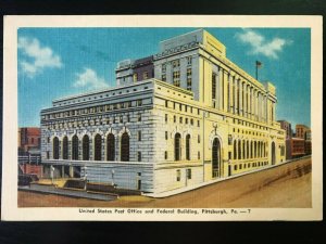 Vintage Postcard 1930-1945 U.S. Post Office & Federal Building Pittsburgh PA.