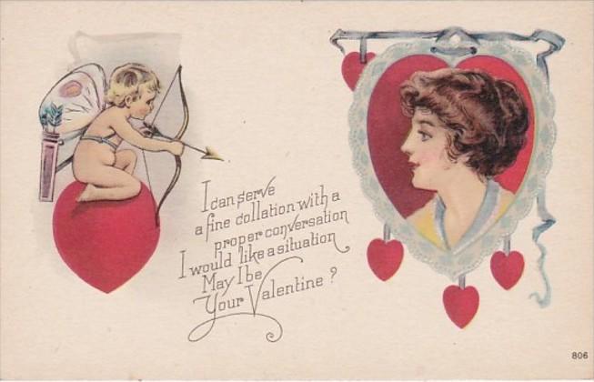 Valentine's Day CUpid With Butterfly Wings Shooting Arrow