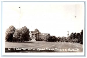 Ames IA RPPC Photo Postcard A Campus View Iowa State College c1910 Antique