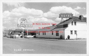 NV, Elko, Nevada, RPPC, Ranch Inn Hotel, 50s Cars, Photo