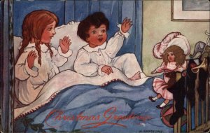 Christmas Morning Happy Children H. Sandford TUCK 8249 Postcard c1910