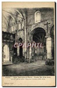 Old Postcard Paris Eglise Saint Julien Le Grande Nef Poor bays near the Corin...