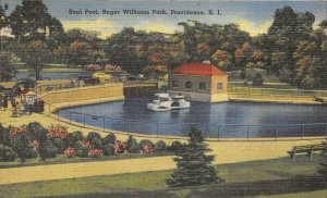 Providence Rhode Island 1948 Postcard Seal Pool Roger Williams Park