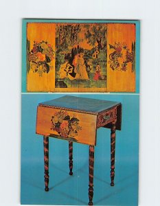 Postcard Painted Table, Connecticut, Shelburne Museum, Shelburne, Vermont