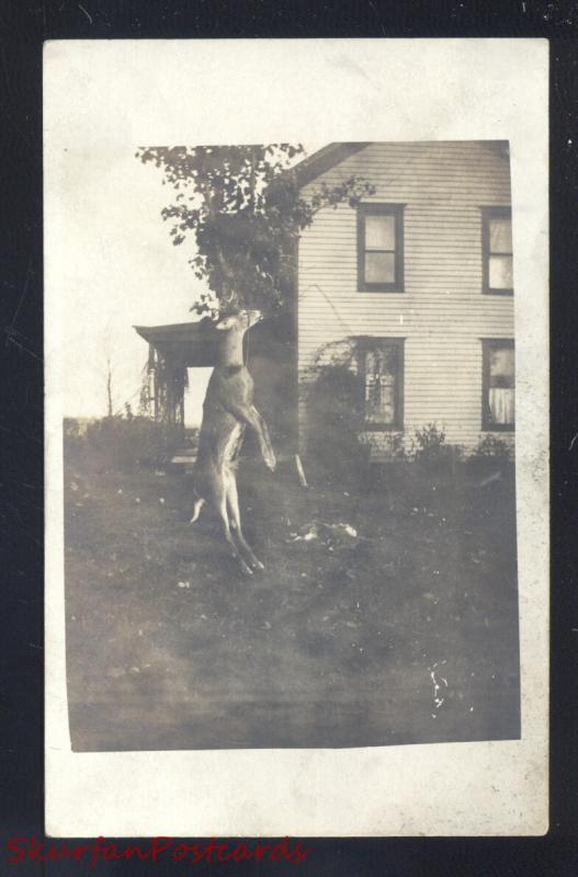 RPPC RIPLEY NEW YORK DEER HUNTING CATCH GAME VINTAGE REAL 