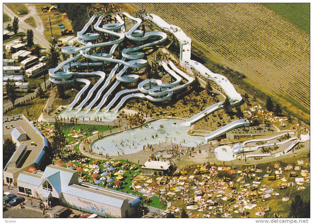 Aerial View of Splashdown Water Park, Swimming Pool, Water Slides