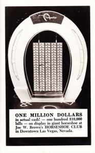 RPPC Postcard One Million Dollars at Joe W Brown's Horseshoe Club, Las Vegas D22