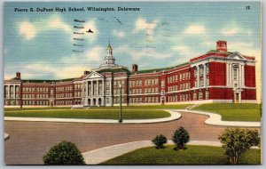 Vtg Wilmington Delaware DE Pierre S Dupont School 1940s Linen View Postcard