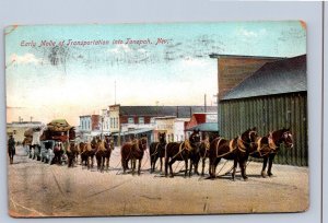 K44/ Tonopah Nevada Postcard c1910 12-Horse Team Haling Wagon 488
