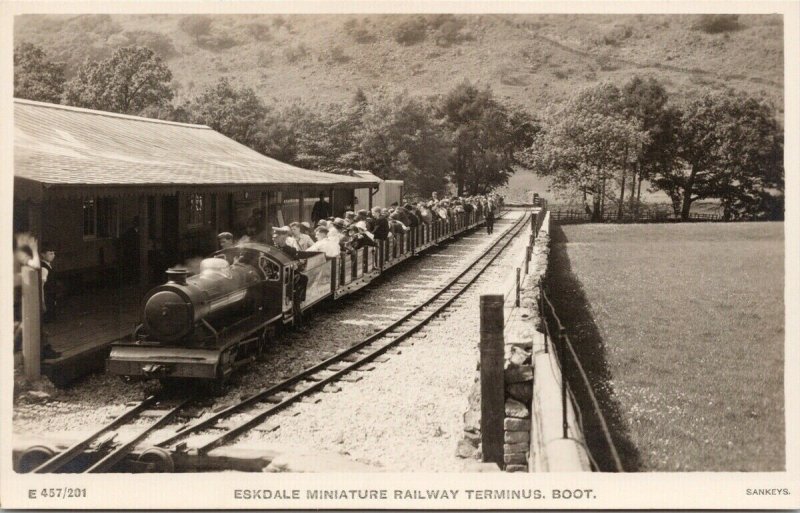 Eskdale Miniature Railway Terminus Cumbria England Sankeys RPPC Postcard F15