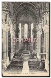 Old Postcard Interior of the Basilica of Our Lady of Fourviere