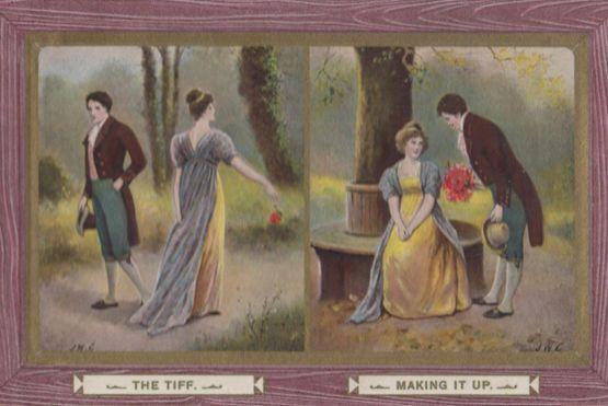 The Tiff Making It Up Lovers Quarrel Antique Postcard