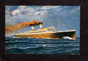 Italy Roma Steamer Steamship Steam Ship Italian Merchant Marine Postcard Liner