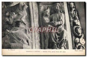 Old Postcard Cathedral Chartres Creation of & # 39Eve North Portal