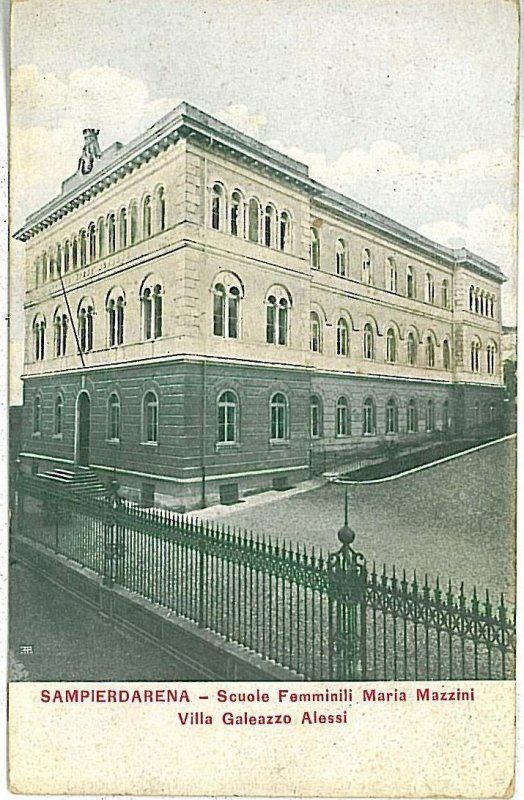 Vintage POSTCARD - GENOA: SANPIERD'ARENA - 1913 school-