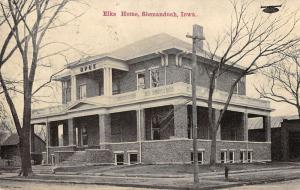 Shenandoah Iowa birds eye view outside Elks Home antique pc Y13837