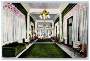 1912 Ladies Entrance US Grant Hotel Interior Couch San Diego California Postcard